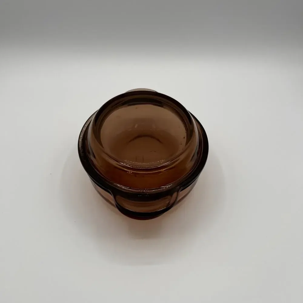 CORNING VISION Vtg Amber Glass Oval Casserette Dish with Lid  Grab-it V-14-B